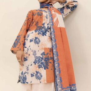 Slub Cotton Solid Printed 3pc