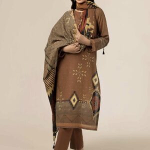 Slub Cotton Solid Printed 3pc